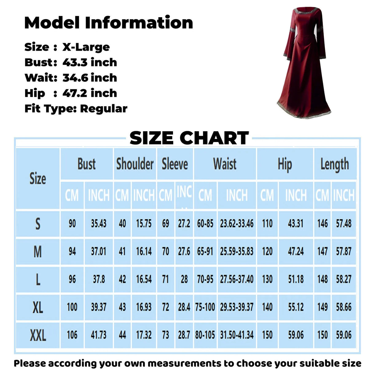 Women’s Medieval Gothic Dress