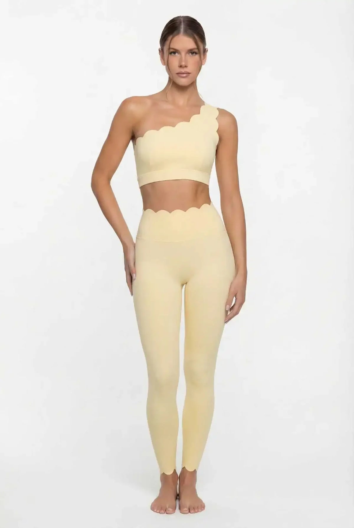 Blush One-Shoulder Yoga Set