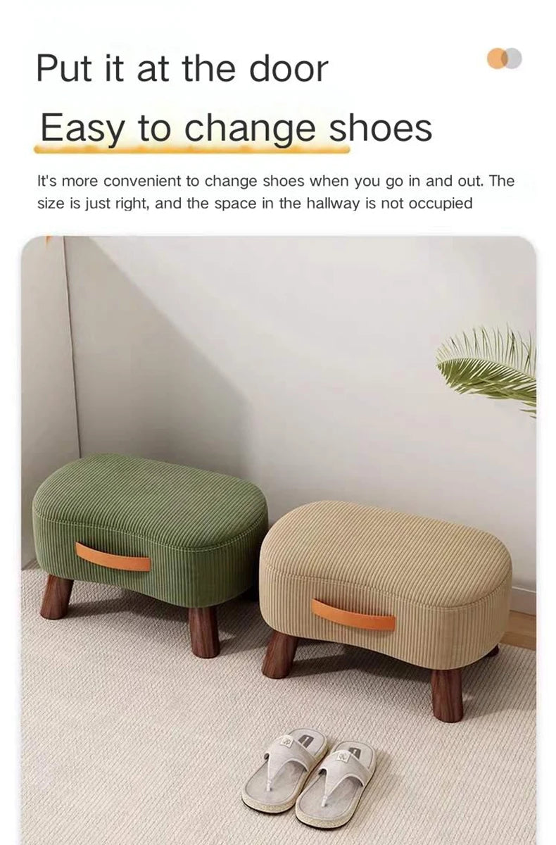 Wooden Fabric Footstool
