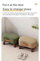 Wooden Fabric Footstool
