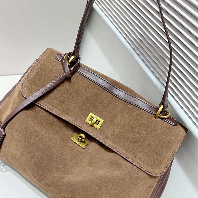 Frosted Leather Shoulder Bag