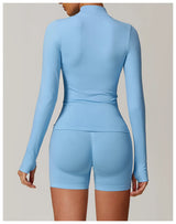 Seamless Women's Long Sleeve Yoga Jacket – Windproof Running Sports Top