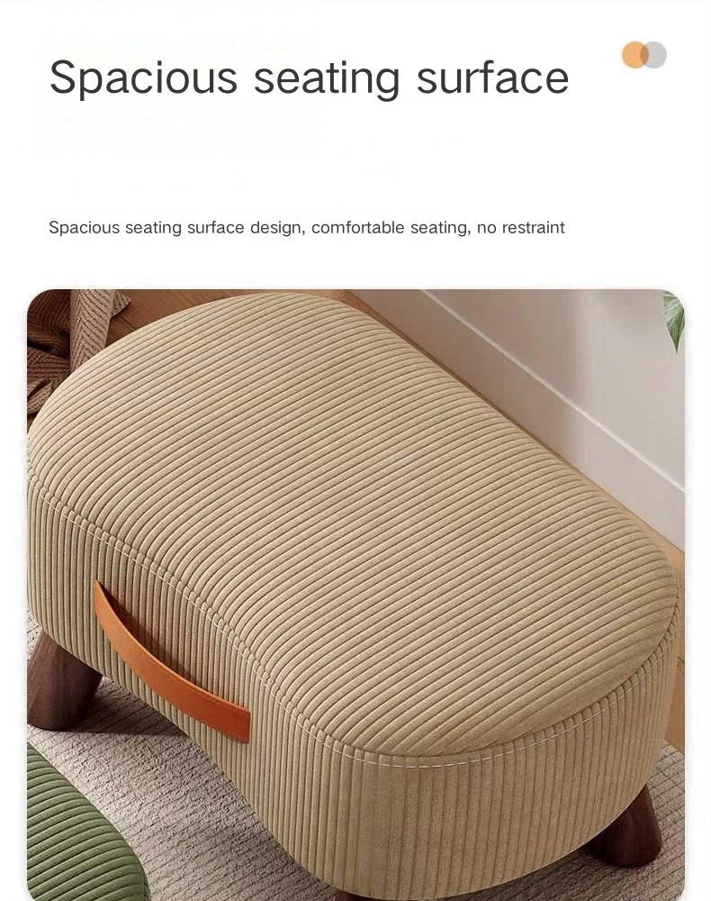 Wooden Fabric Footstool