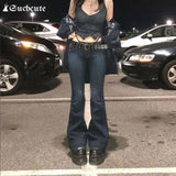 FlareRush™ – 90s Low Waist Cargo Pants (Vintage Y2K, Korean Flare)