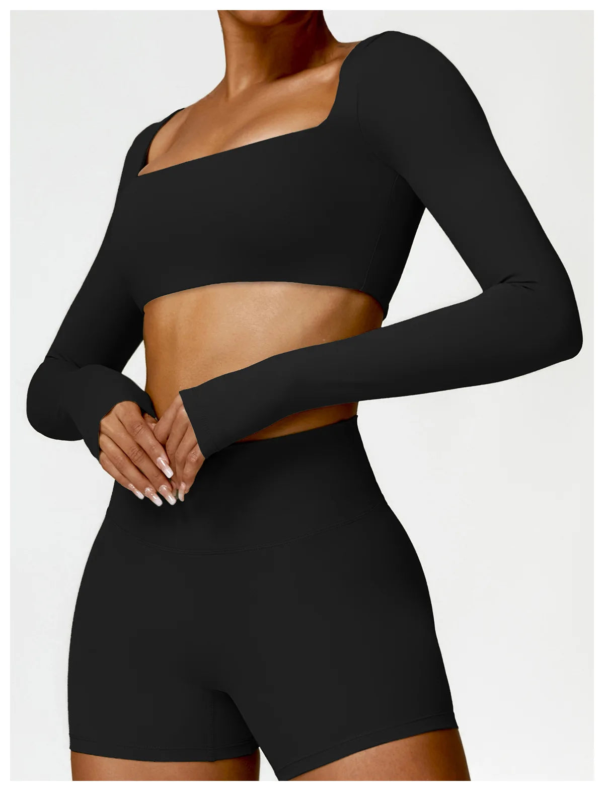Women's Long Sleeve Yoga Shirt – Gym Push-Up Fitness Top