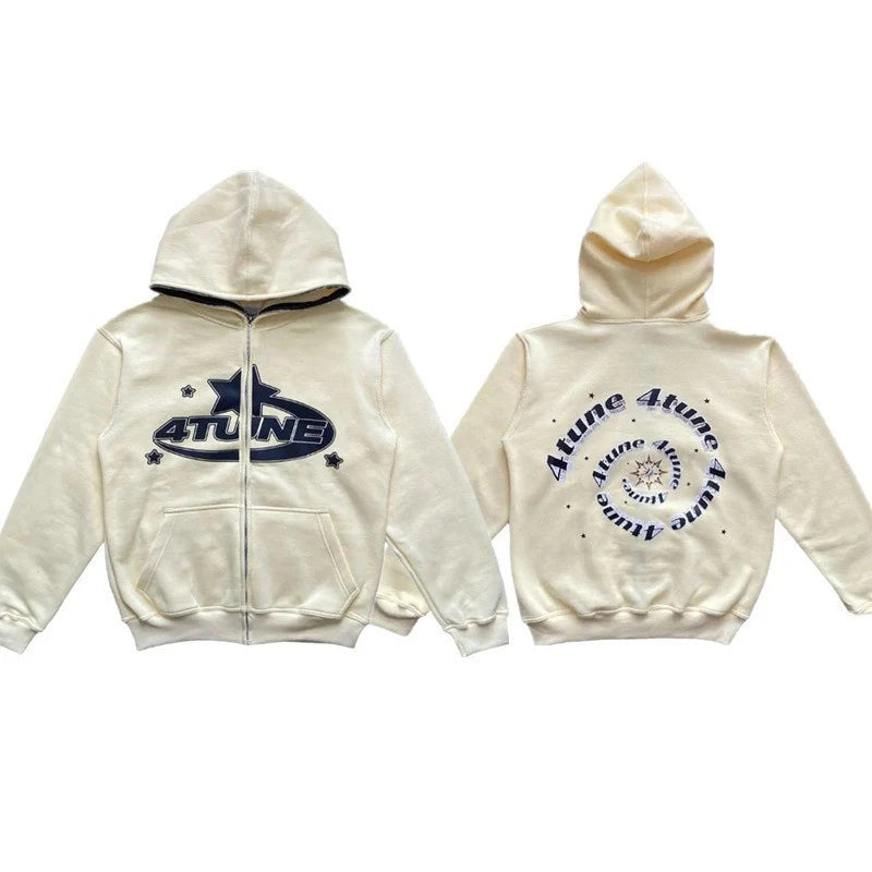Retro Star Zipper Hoodie