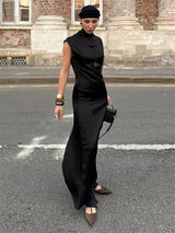 Midnight Luxe Satin Maxi Dress