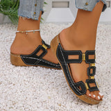 Thick-Soled Wedge Slippers – Large Size 2025