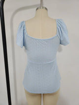 Luna Lace-Up V-Neck Blouse