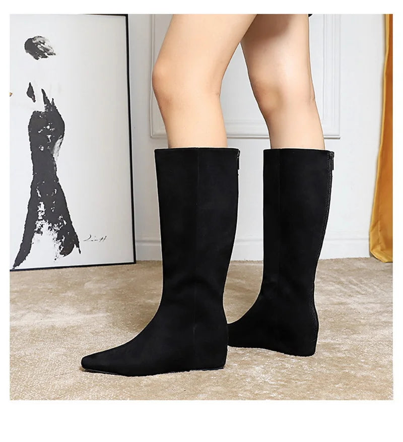 Korean Suede Knee High Boots