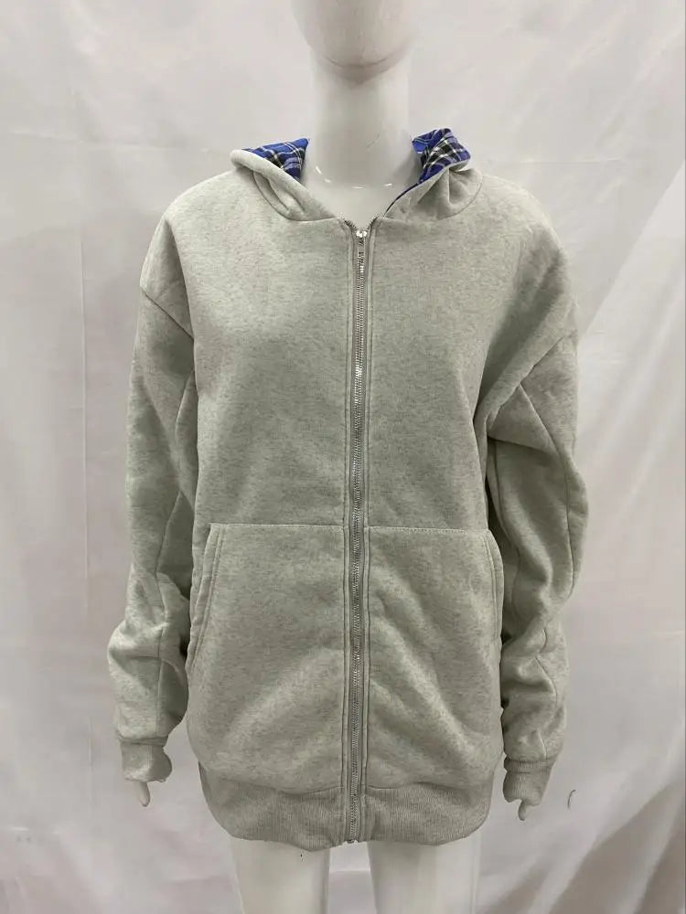 Unisex American Retro Zip Hoodie