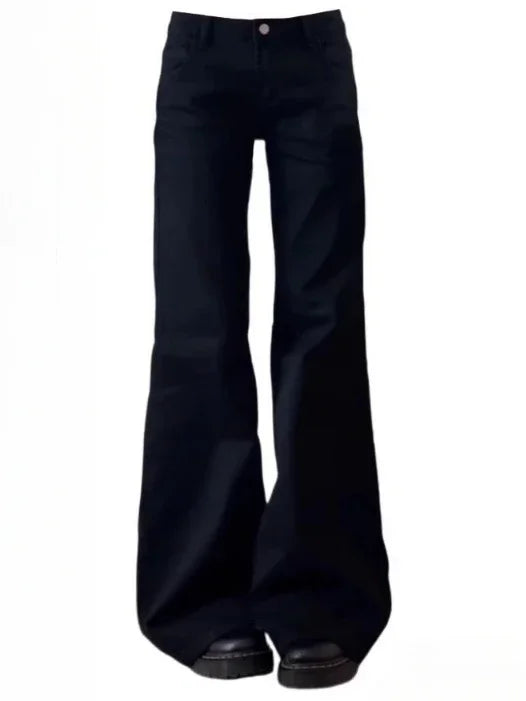 BlackMuse™ – Y2K High Waist Vintage Denim Jeans (Dark Washed, Wide Leg & Stylish)