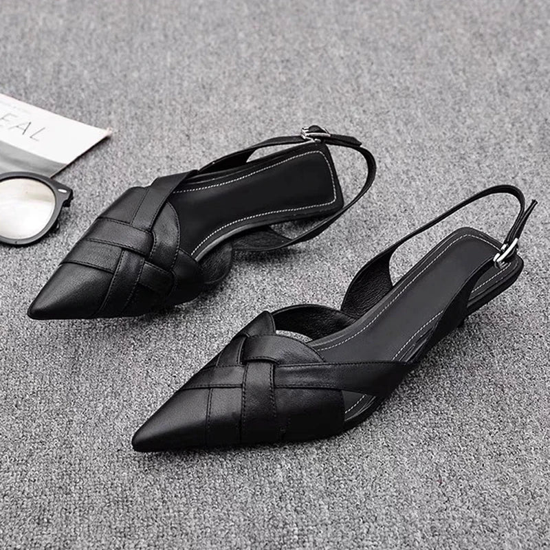 Woven Pointed Toe Heels – Elegant Sandals