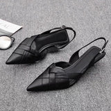 Woven Pointed Toe Heels – Elegant Sandals