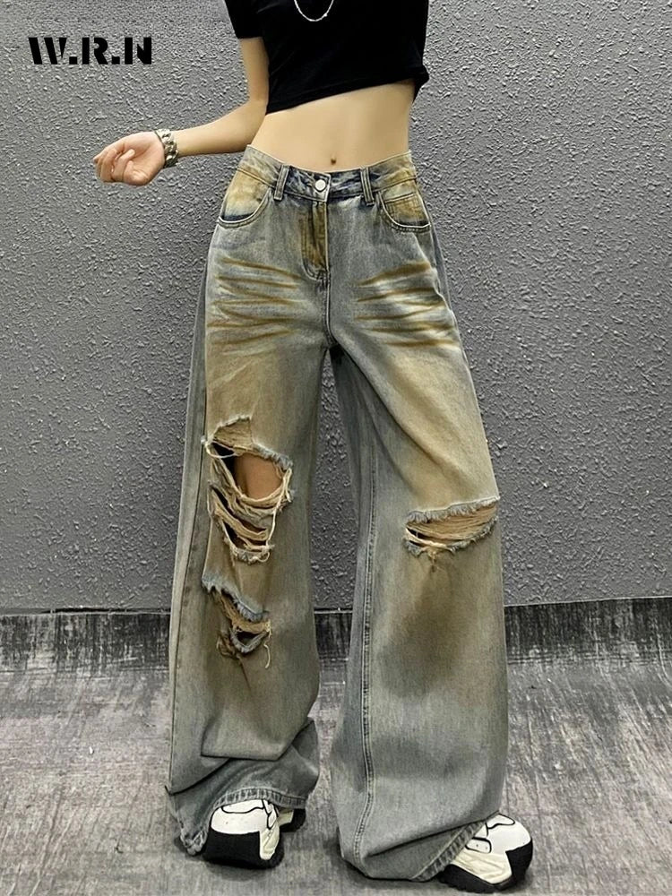 Ripped Retro Y2K High Waist Jeans