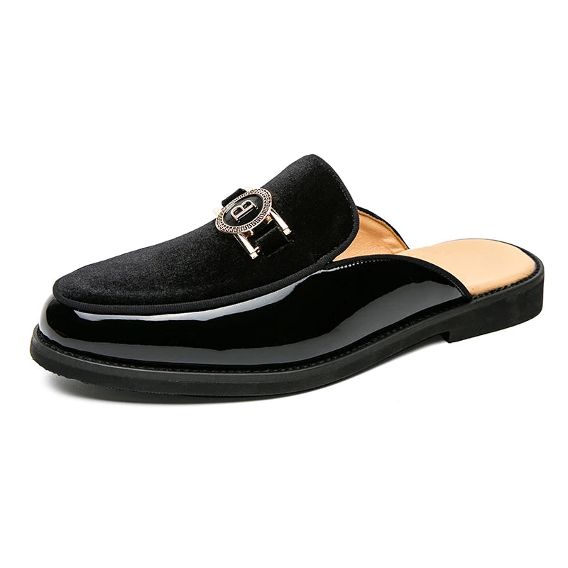 Men’s Black Leather Mules