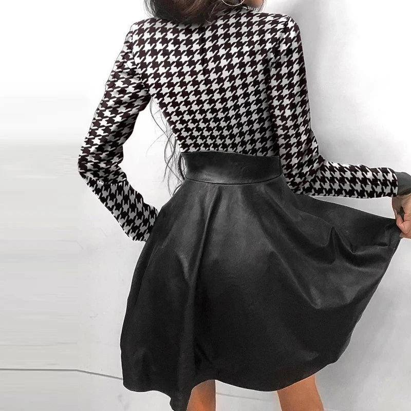Women's Lace Patchwork Mini Dress