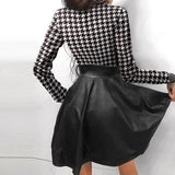 Women's Lace Patchwork Mini Dress