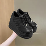 Women’s Pumps Round Head Lace-Up Leisure Heels