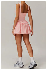 Women Short Skirt Yoga Jumpsuit