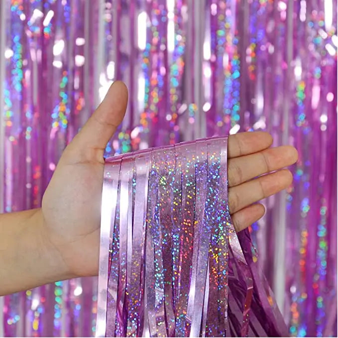 Foil Tinsel Fringe Curtain Backdrop