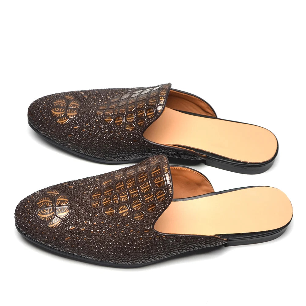 Men’s Crocodile Leather Mules