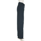 Women Low-Waist Rivet Wide Jeans