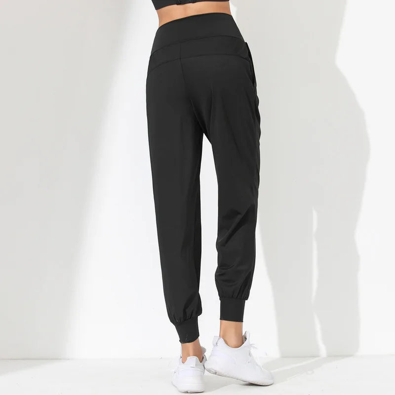 Hearuisavy Loose Quick-Dry Yoga Pants – Pleated Jogging Capris with Pockets