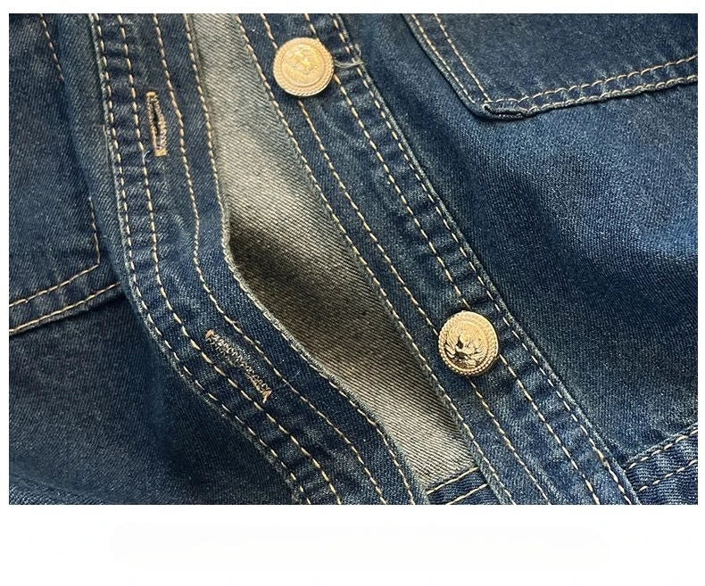 Women's Short Sleeve Denim Cropped Jacket