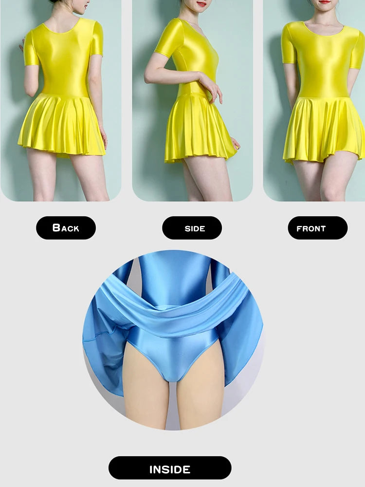 Women Satin Sports Ballet Skirt