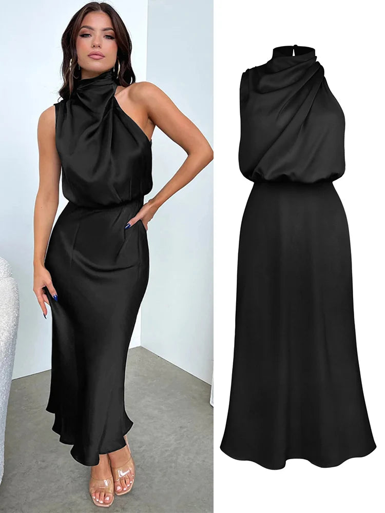 Women's Silk Satin Evening Dress