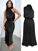 Women's Silk Satin Evening Dress