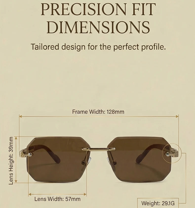 Elite Rimless Rectangle Sunglasses