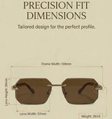 Elite Rimless Rectangle Sunglasses