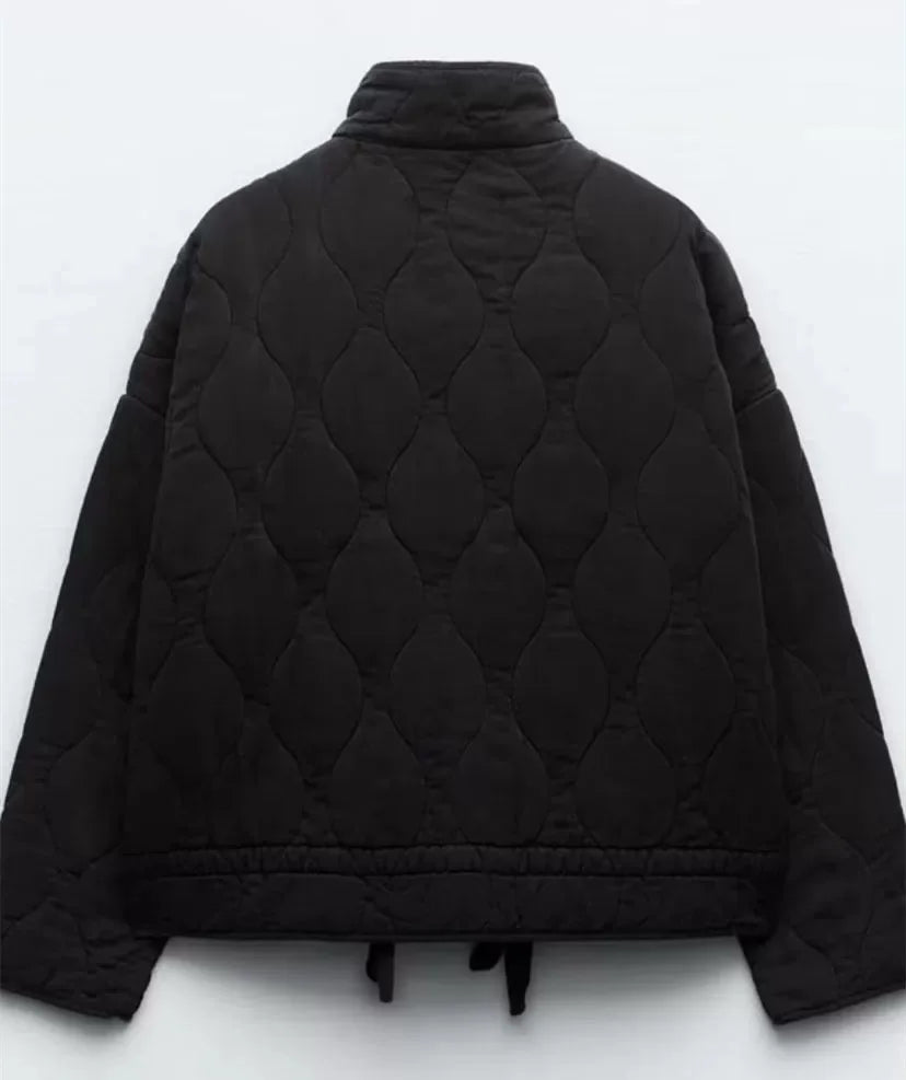 Vintage Quilted High Collar Women's Jacket