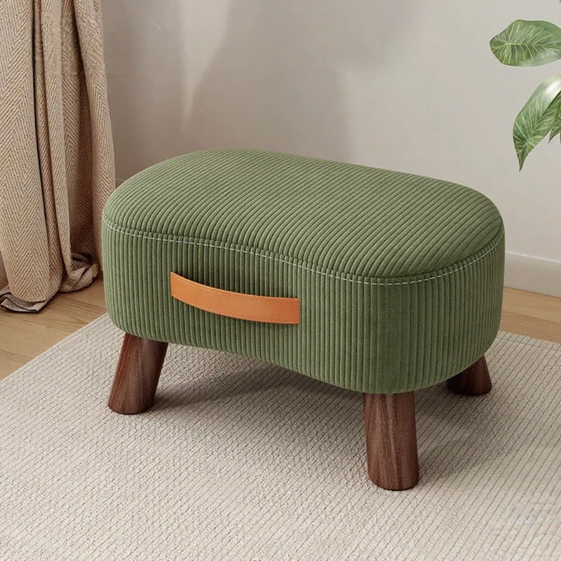 Wooden Fabric Footstool