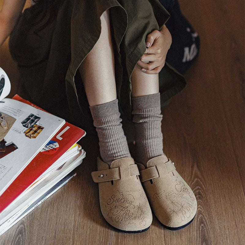 Women Breathable Illustration Mules – Thick Bottom Summer Sandals