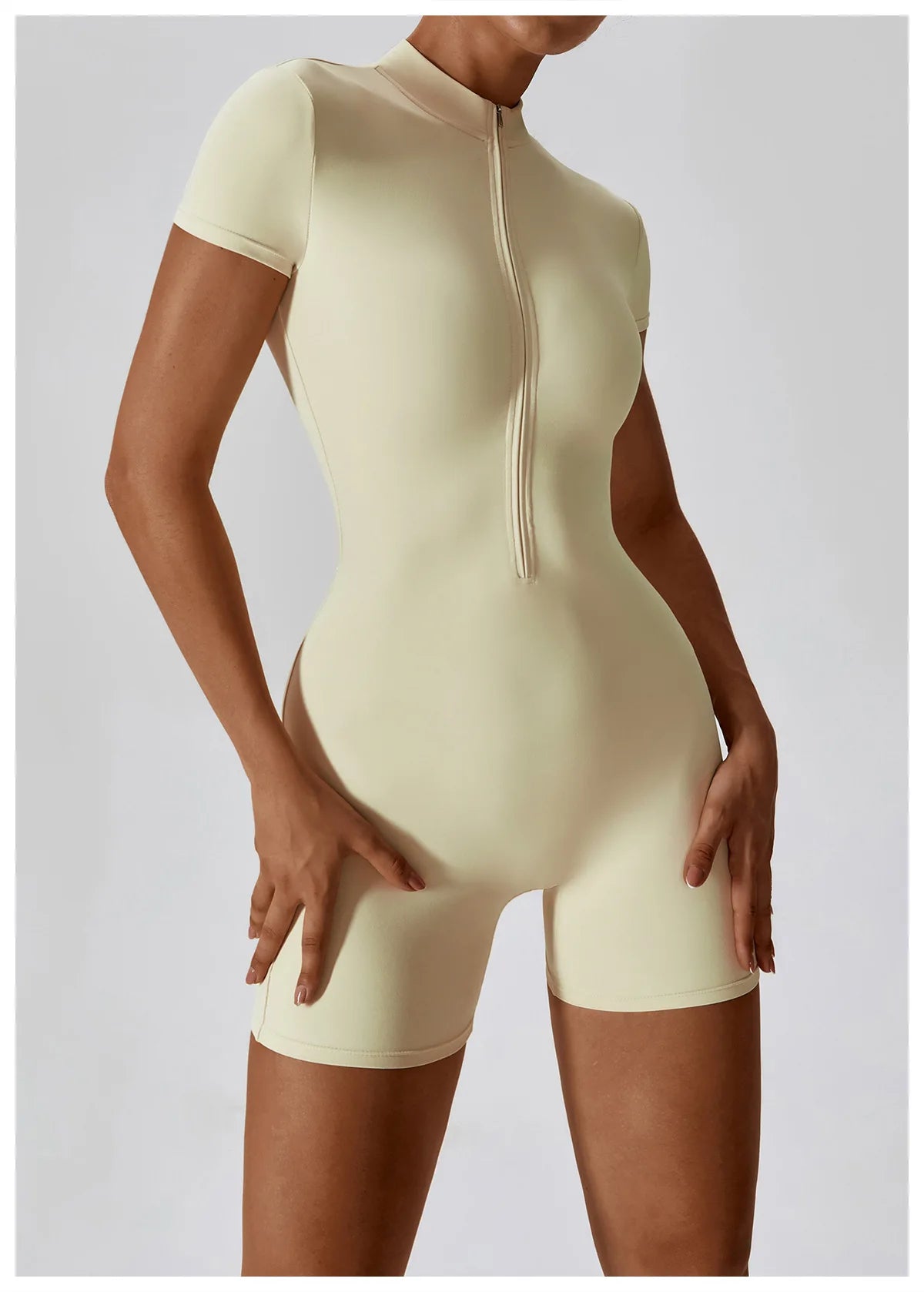 Women Summer Zipper Yoga Jumpsuit