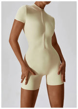Women Summer Zipper Yoga Jumpsuit