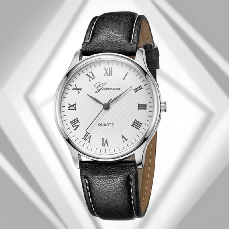 Men’s Luxury Quartz Leather Strap Watch