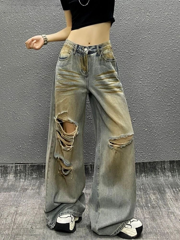 Ripped Retro Y2K High Waist Jeans