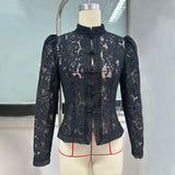 Lace Bloom Embroidered Puff Sleeve Blouse