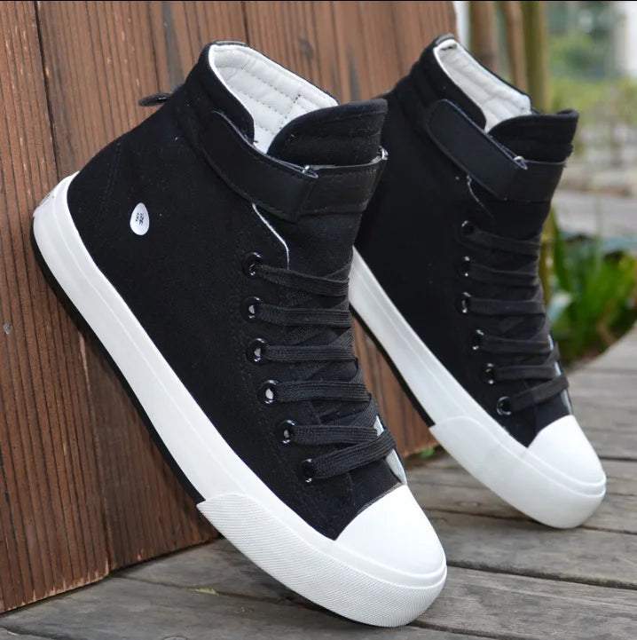 PureStep™ Men’s White High-Top Canvas Sneakers