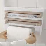 Wall-Mounted Kitchen Organizer with Foil Dispenser