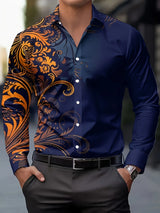 Crimson Floral Dress Shirt