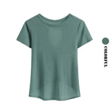 Women Open Back Crop Yoga Shirt
