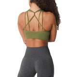 Women Ribbed Galaxy Seamless Sports Bra