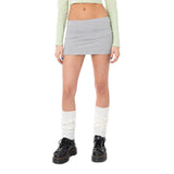 Women Solid Bodycon Mini Skirt