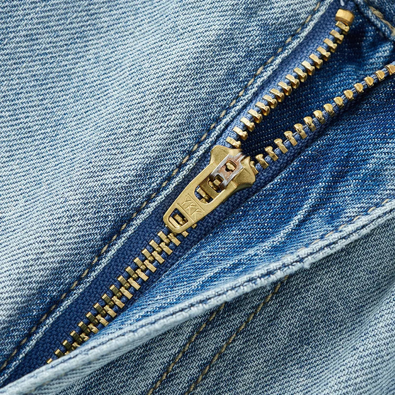 Women Vintage Cotton Wide Leg Jeans