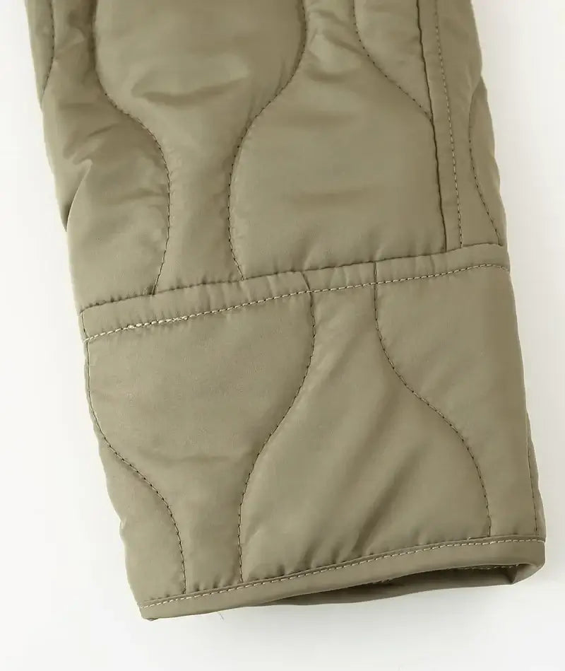 Women Quilted Padded Black Jacket